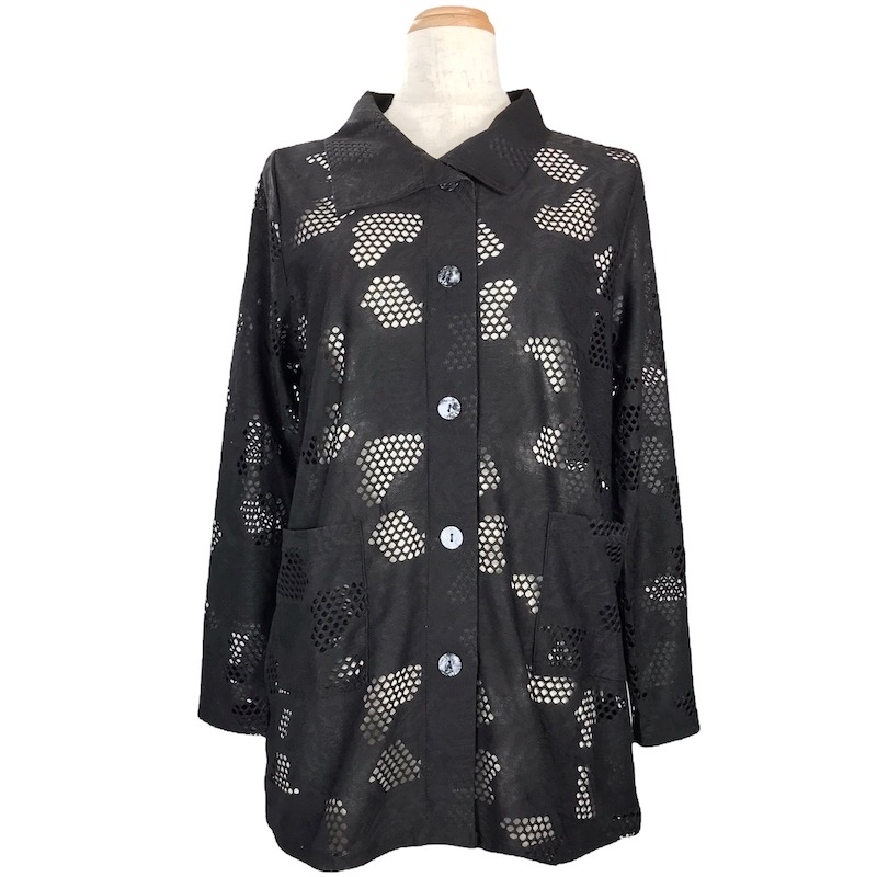 透かし柄カーディガン