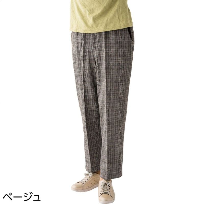 おりなす栃尾楊柳格子深履きパンツ
