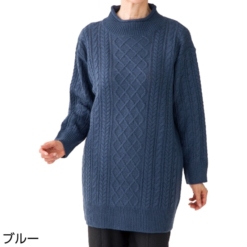 ケーブルニットチュニック