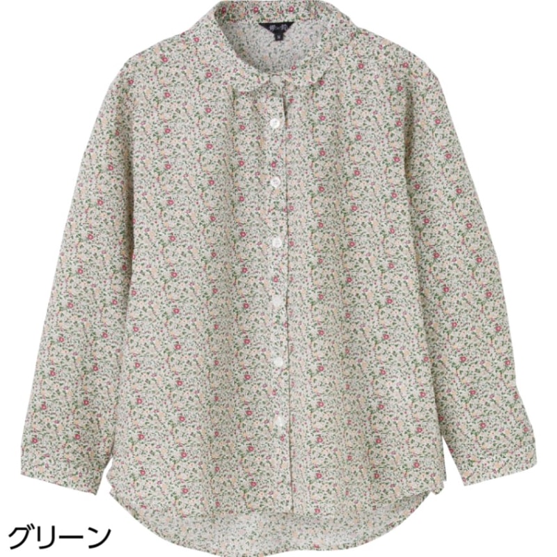 花柄プリントシャツブラウス