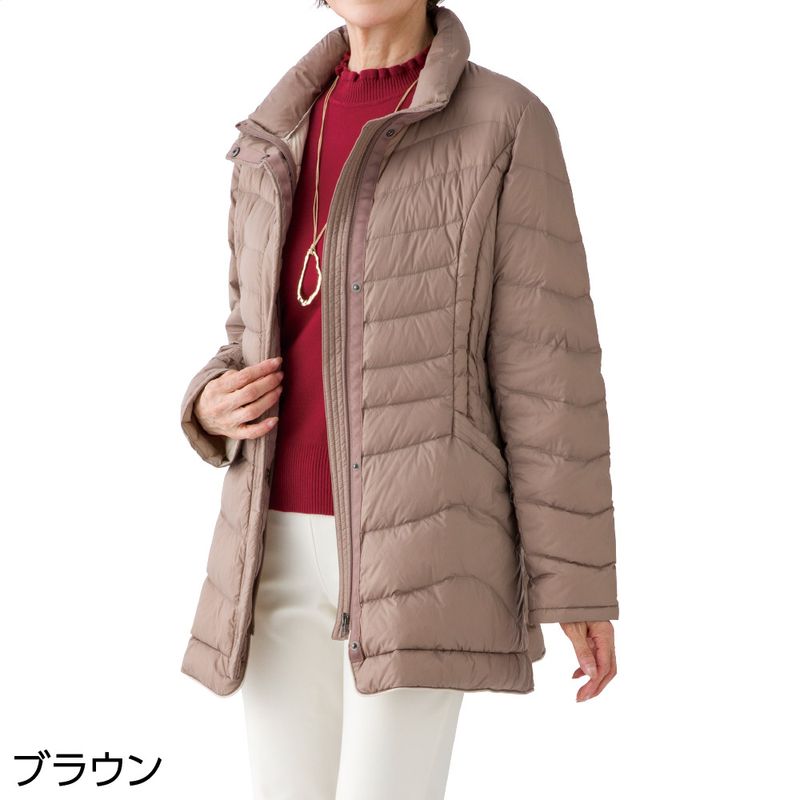 軽量配色ダウンコート