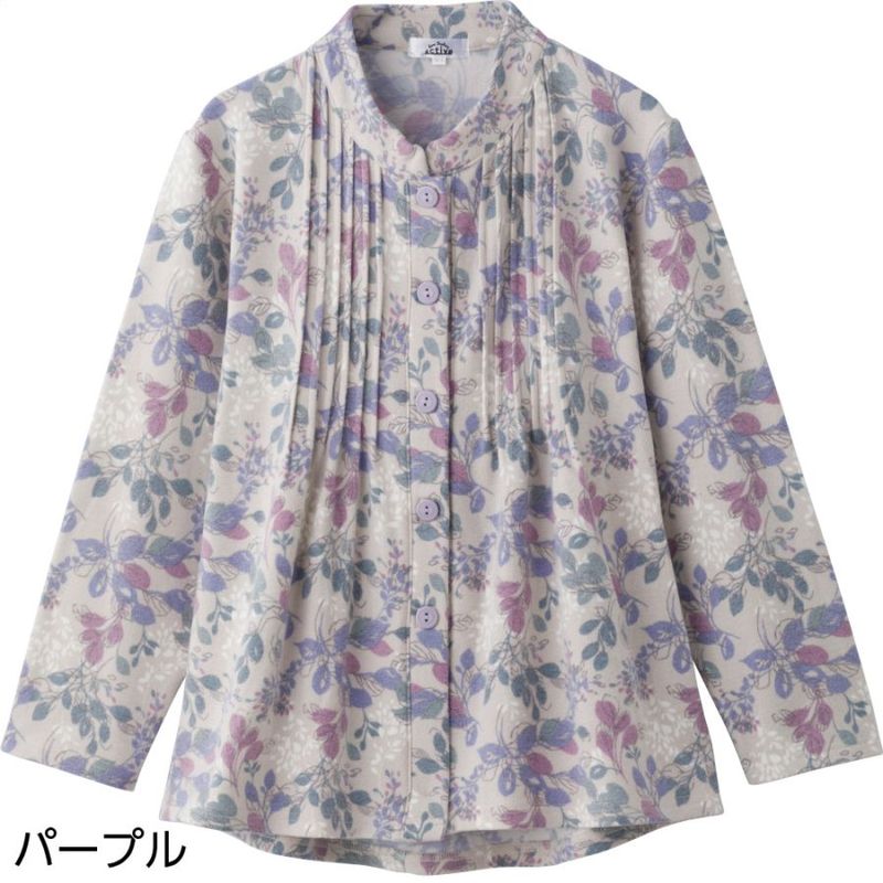 ふんわり微起毛ワンタッチテープピンタックブラウス