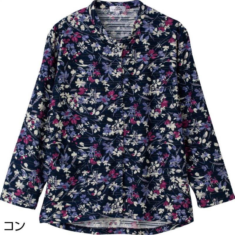 スナップ釦前開きＴシャツ