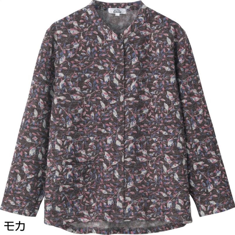 裏起毛スナップ釦前開きＴシャツ