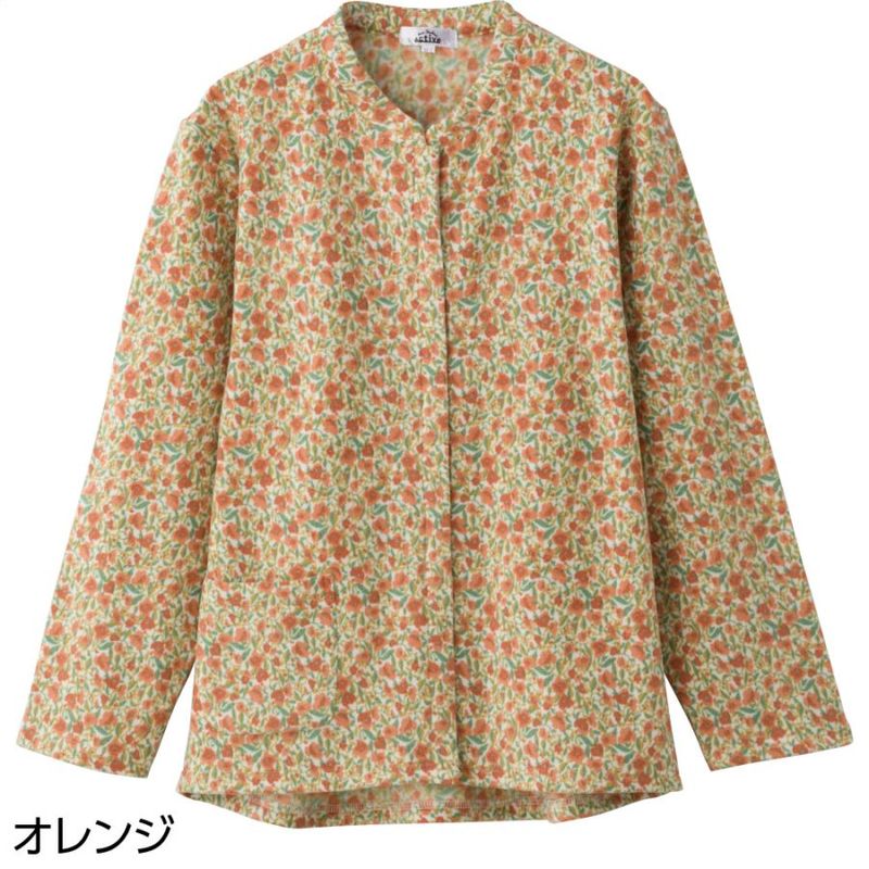 ふんわり微起毛スナップ釦前開きＴシャツ