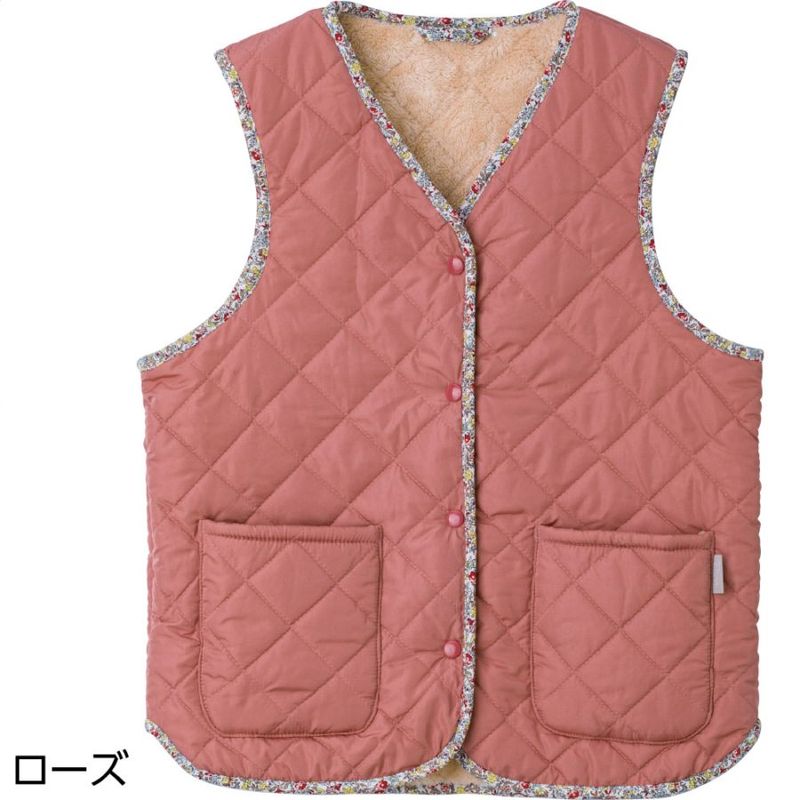 撥水キルトスナップ釦ベスト