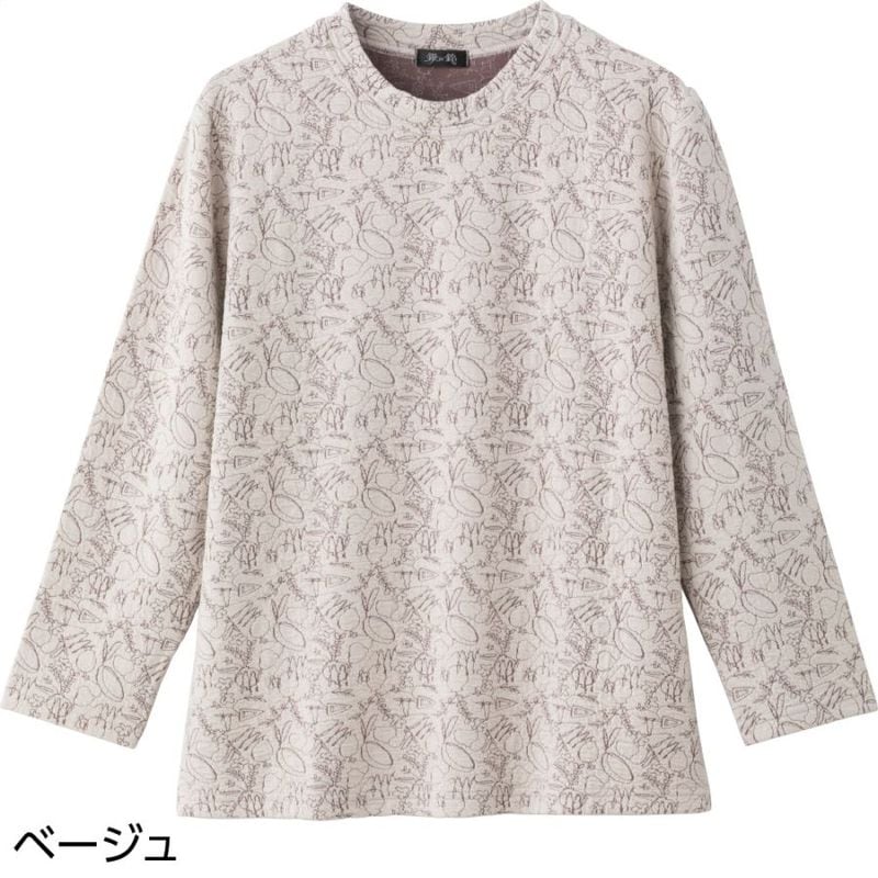 小花柄ジャカードＴシャツ