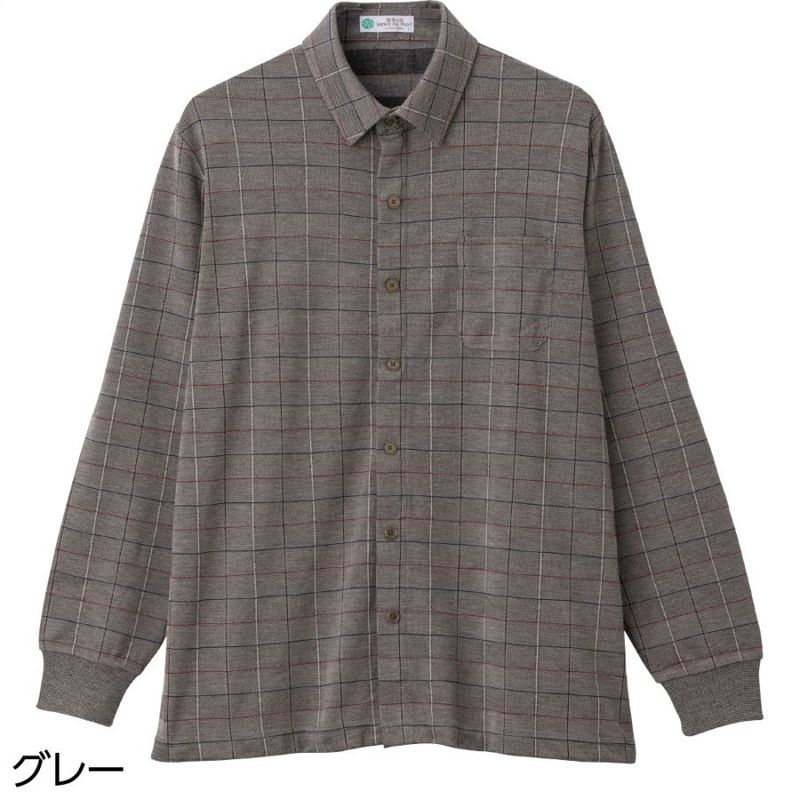 裏起毛隠れファスナーニットシャツ