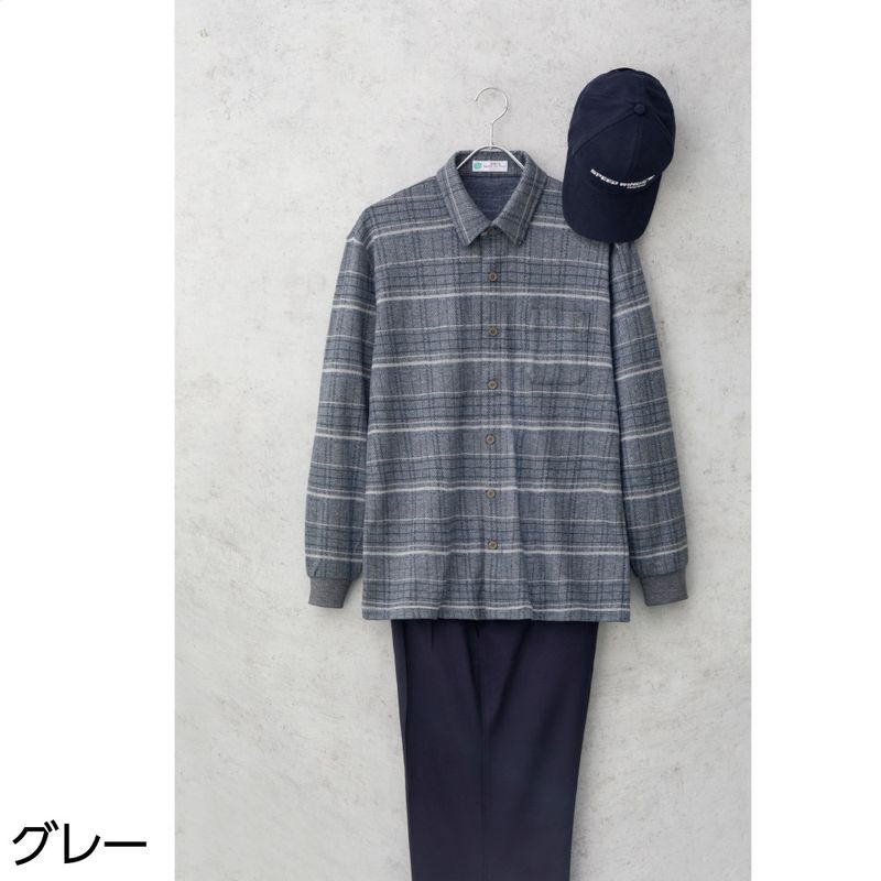 起毛ワンタッチテープニットシャツ