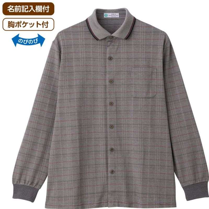 綿混ワンタッチテープ前開きポロシャツ