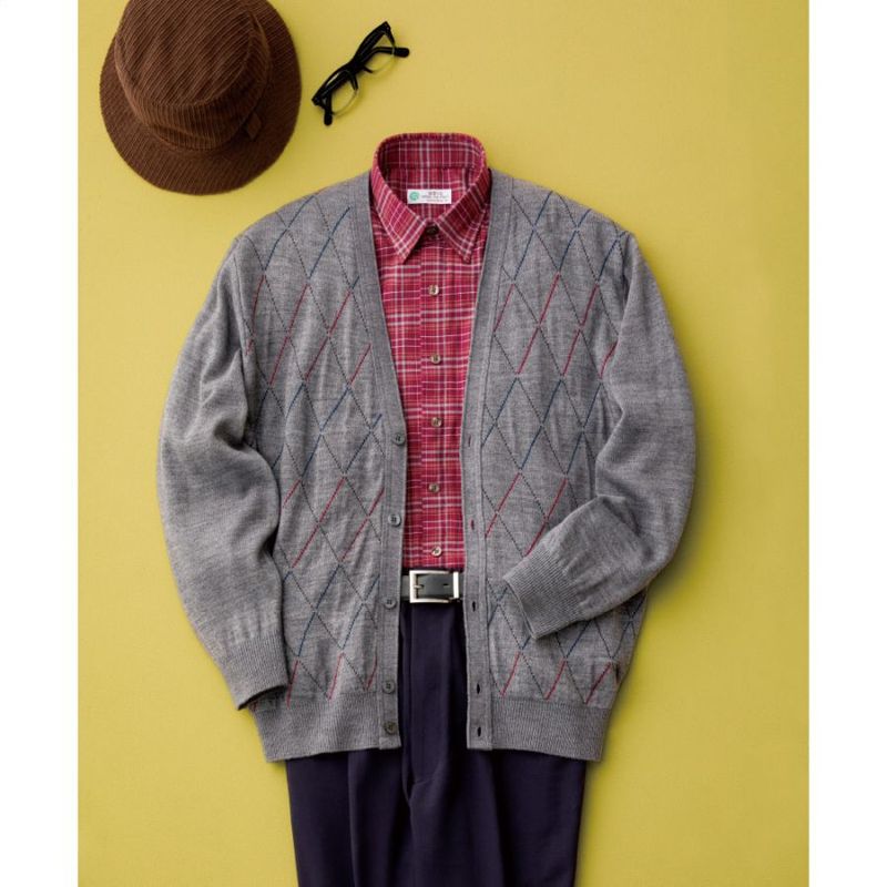 国産毛混ニットカーディガン