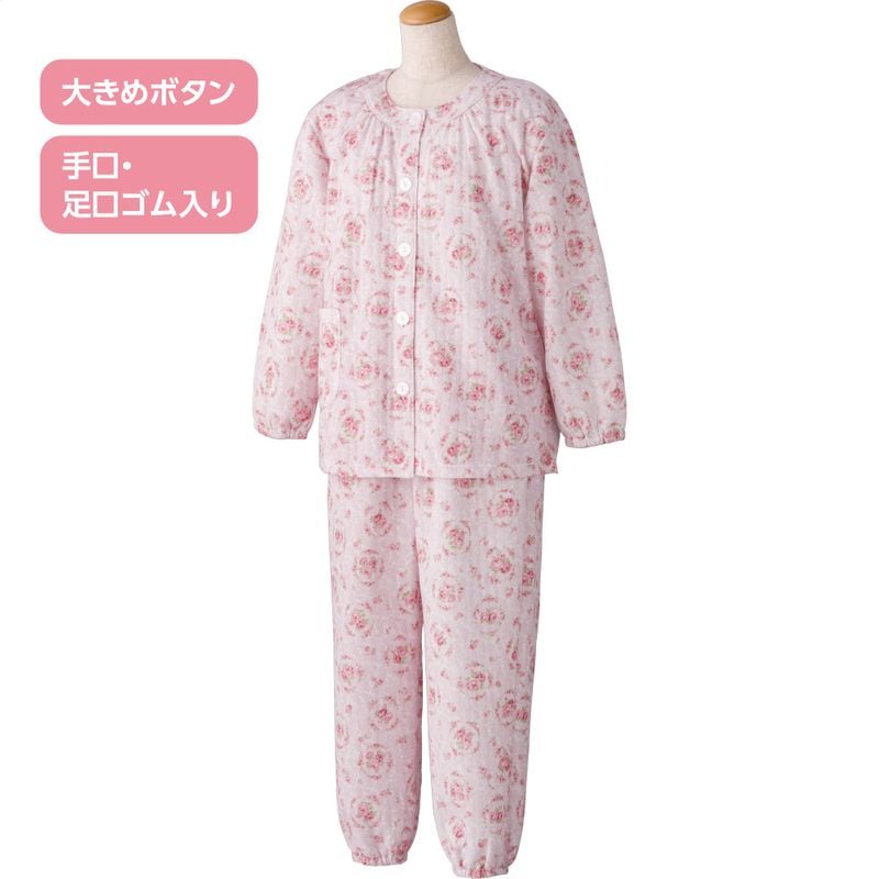 大きめボタンプチサイズキルトパジャマ