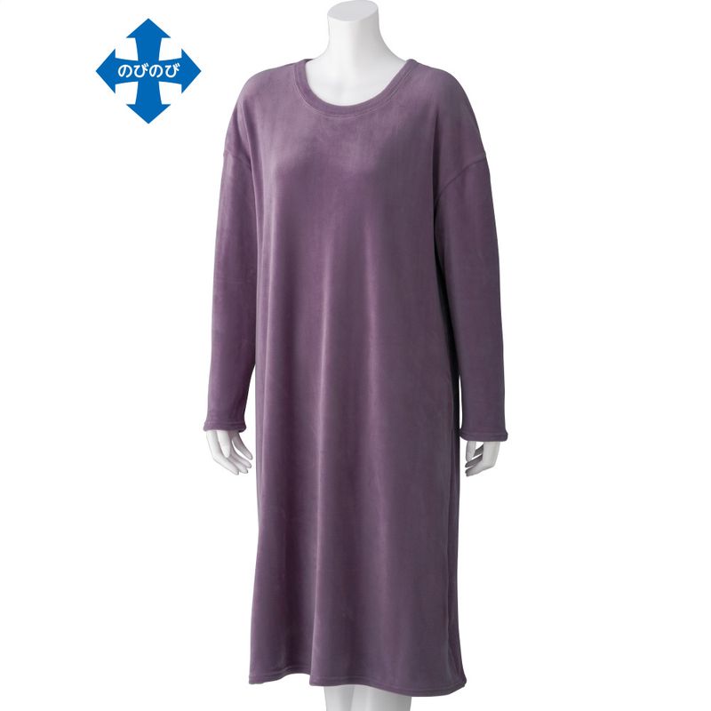 のびのびストレッチ長袖ワンピース