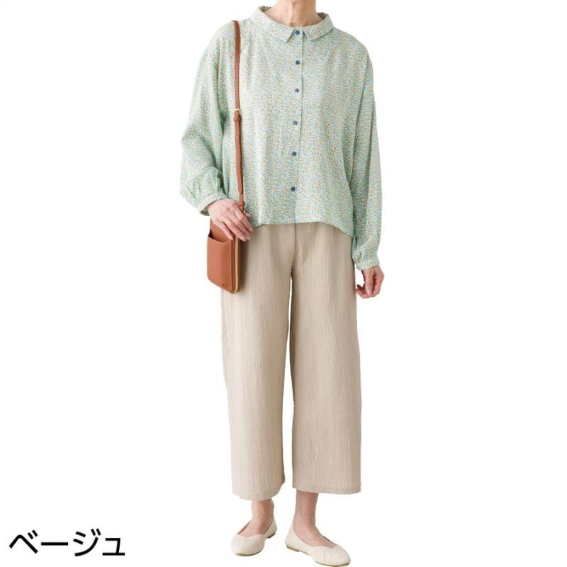 楊柳ゆったり総ゴムパンツ