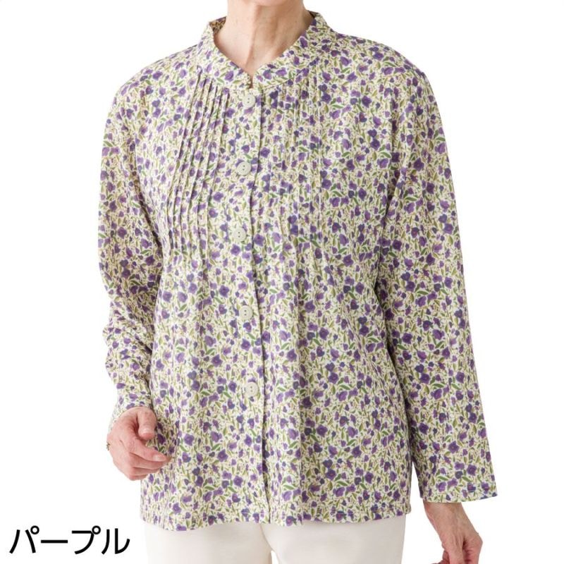 ワンタッチテープピンタックブラウス