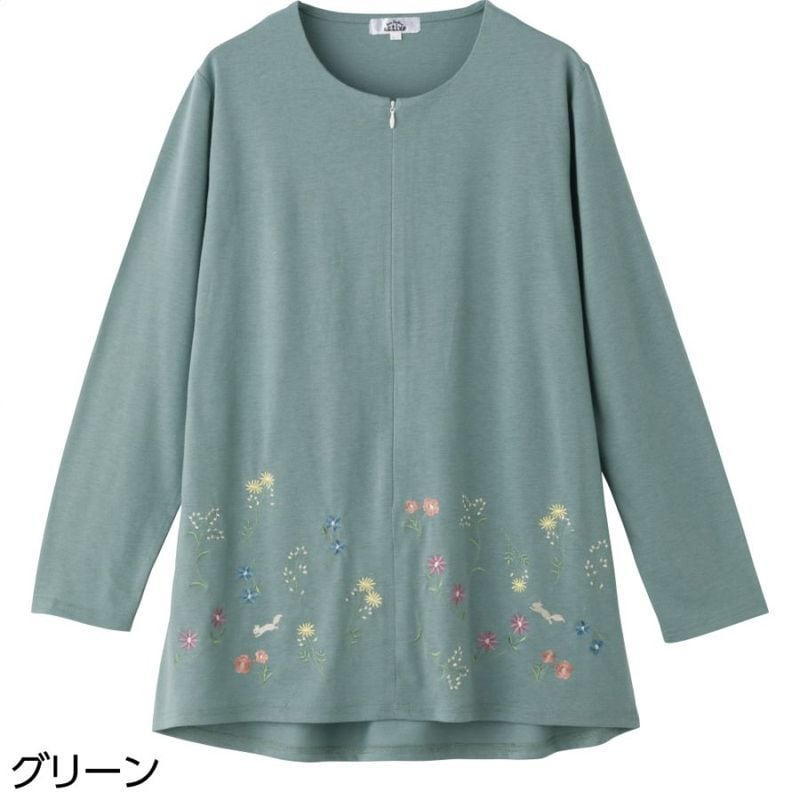 ロングファスナーチュニックＴシャツ