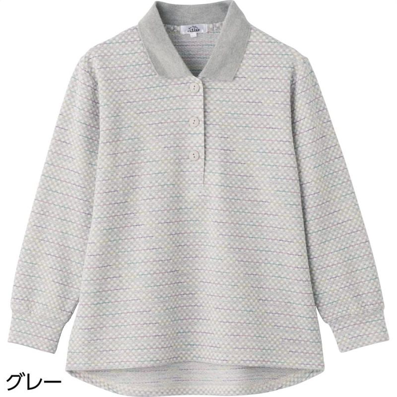 斜め釦ホールポロシャツ