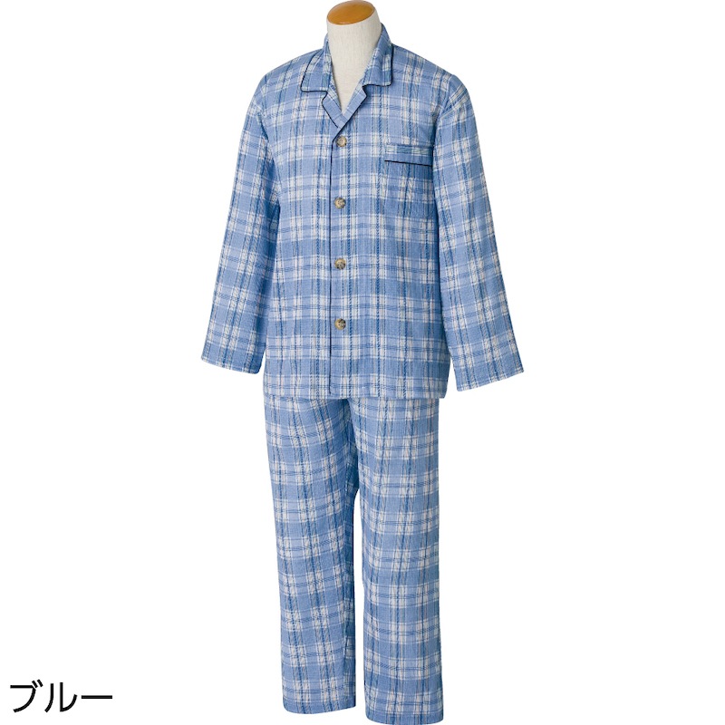大きめボタン楊柳パジャマ