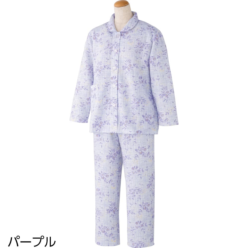大きめボタンプチサイズキルトパジャマ