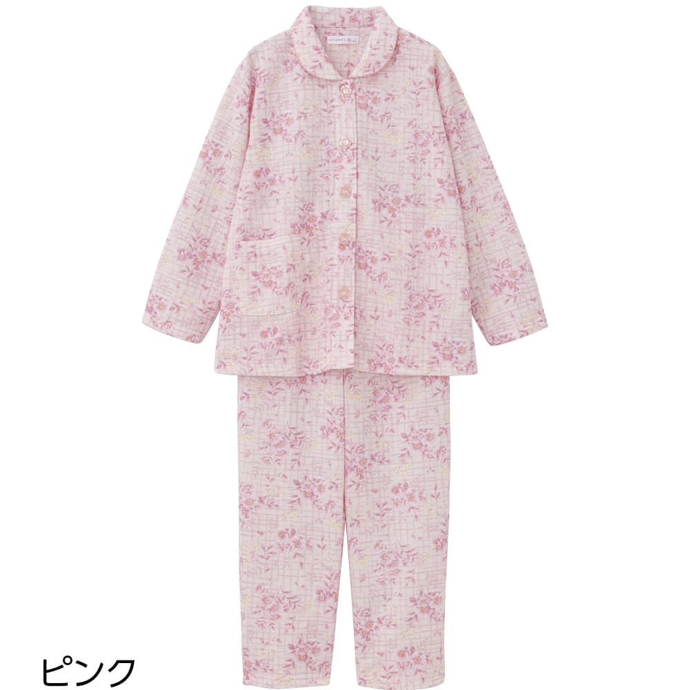 大きめボタンプチサイズキルトパジャマ