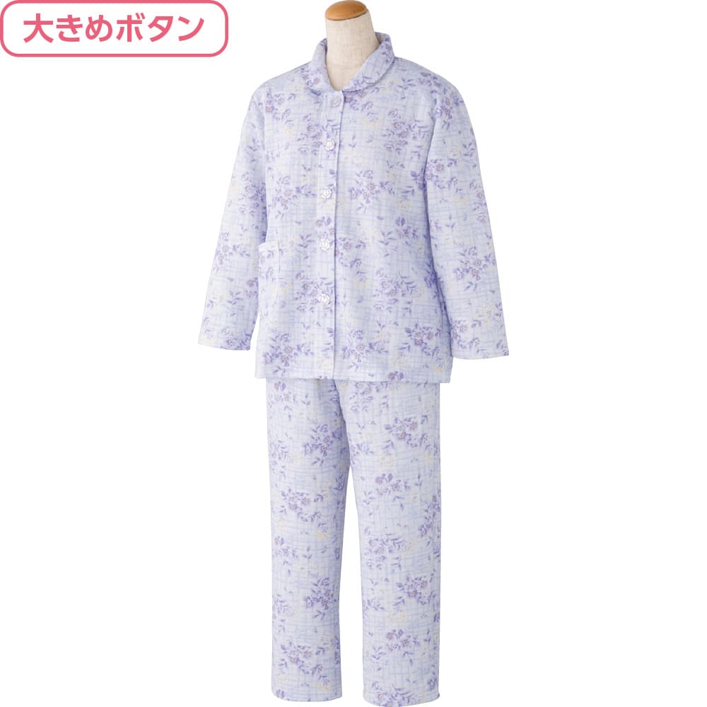 大きめボタンプチサイズキルトパジャマ