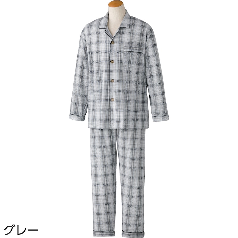 大きめボタン天竺パジャマ