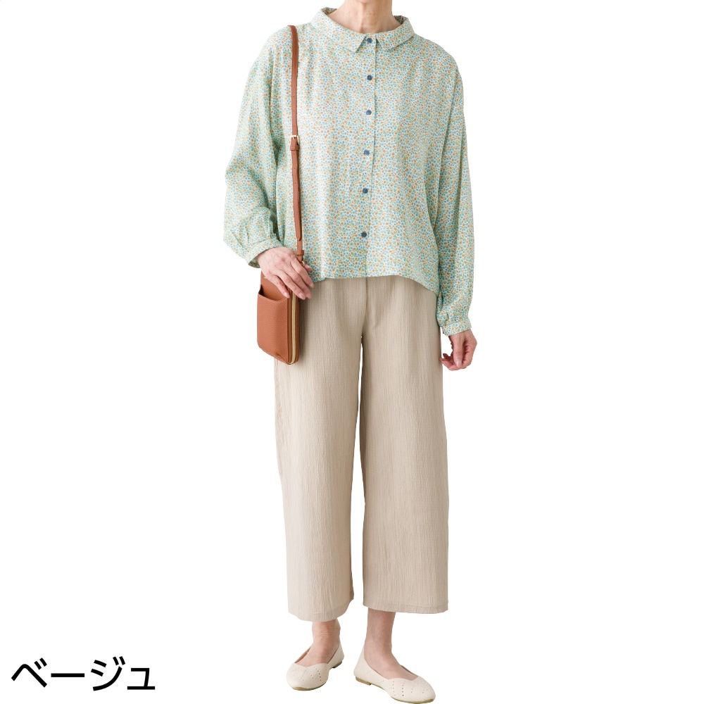 楊柳ゆったり総ゴムパンツ