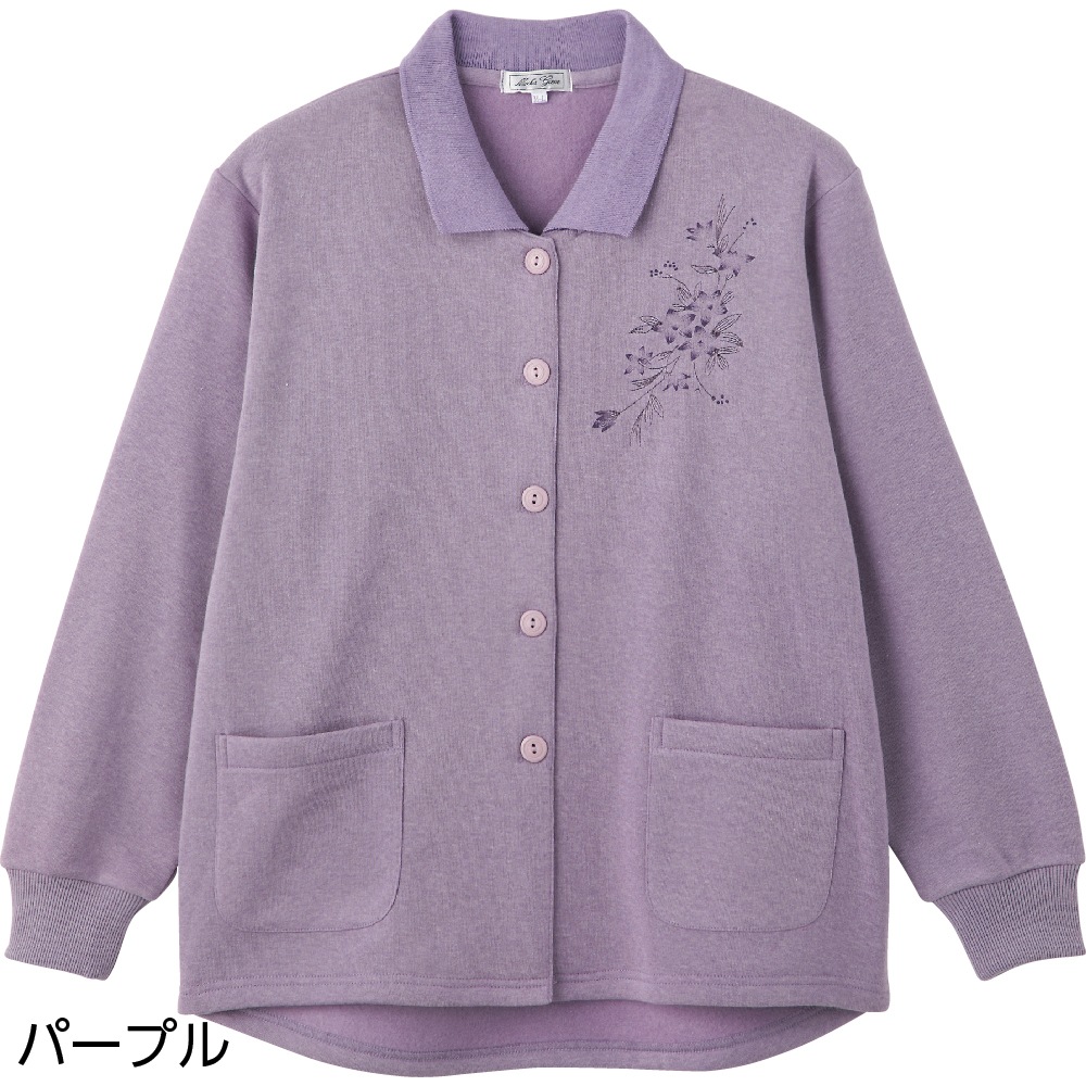 裏起毛斜め釦ホールポロカーディ