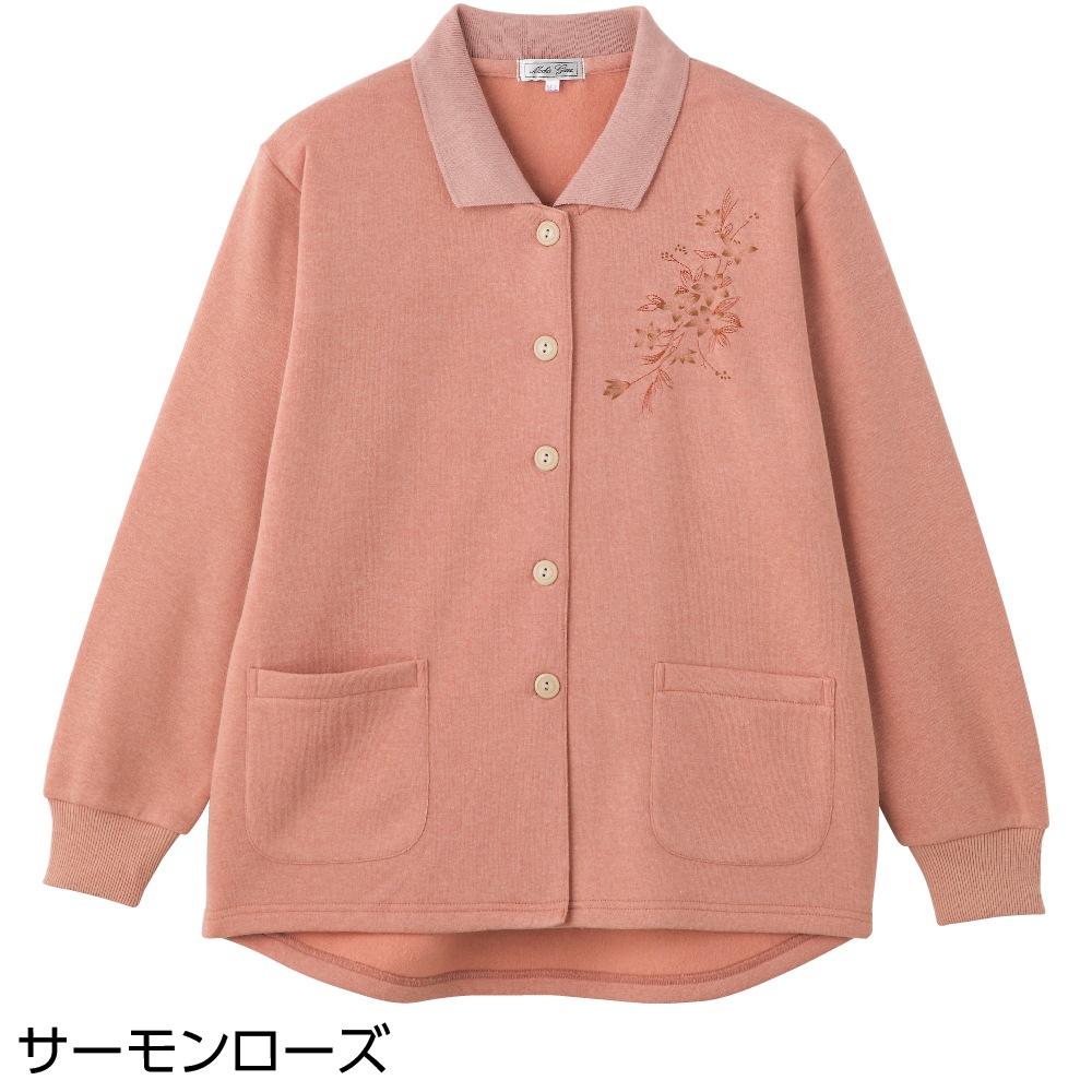 裏起毛斜め釦ホールポロカーディ