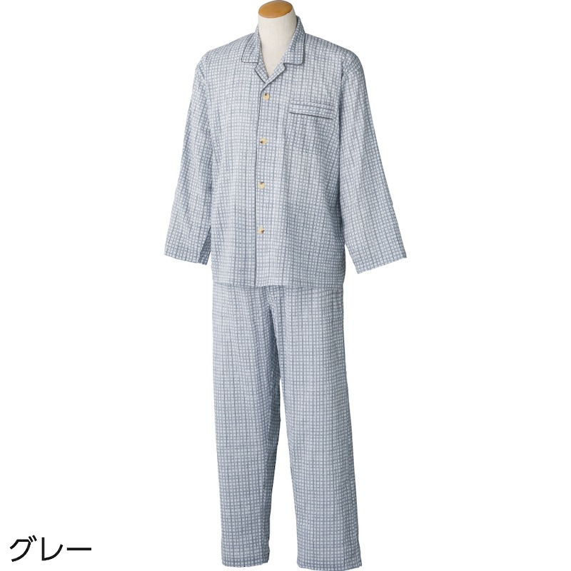 ワンタッチテープ＋腰開き楊柳パジャマ
