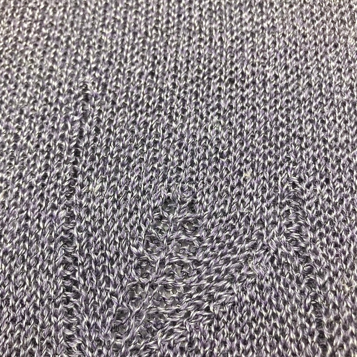 麻混編み柄ベスト