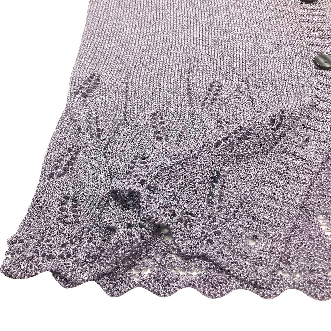 麻混編み柄ベスト