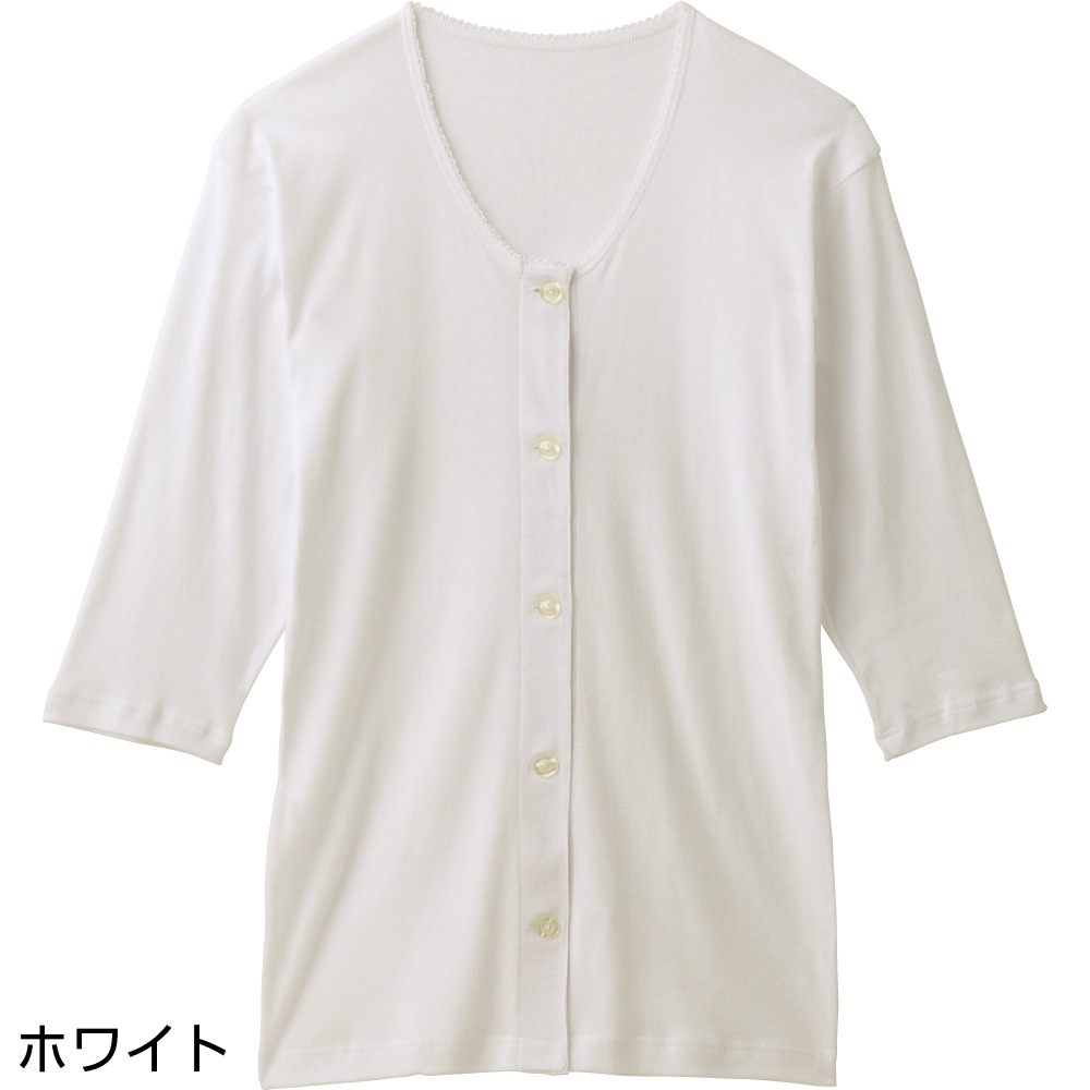 7分袖大きめボタンシャツ(2枚組)