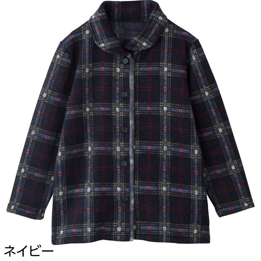 裏起毛衿付格子柄ジャケット