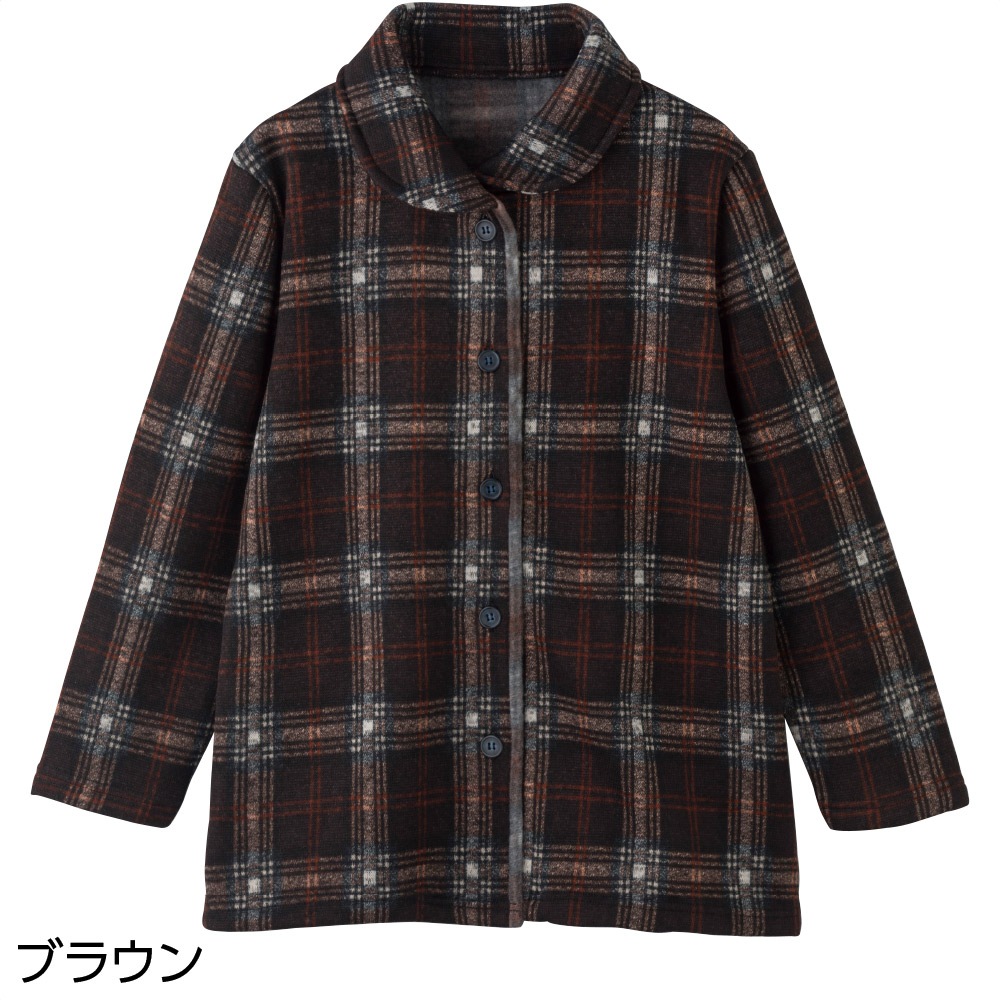 裏起毛衿付格子柄ジャケット