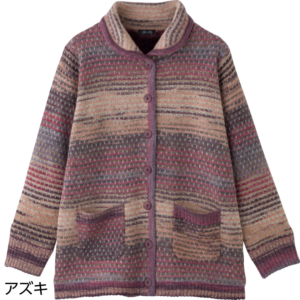 かすり調裏ボアニットジャケット