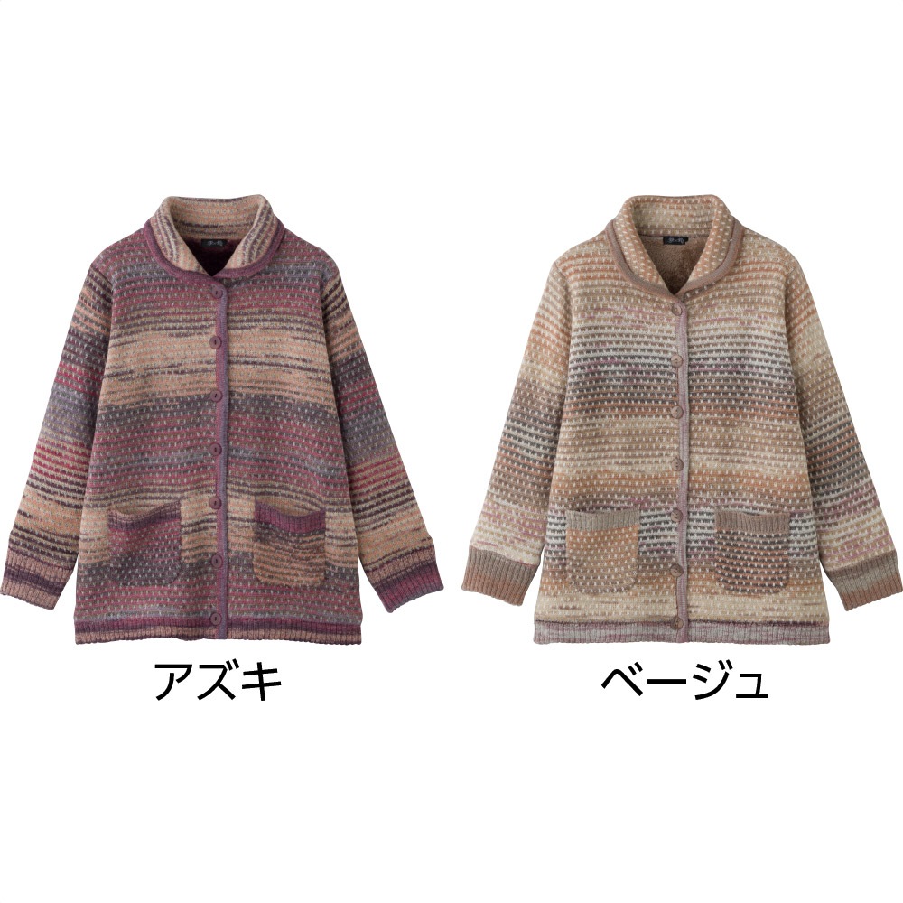 かすり調裏ボアニットジャケット