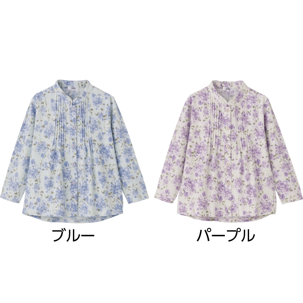微起毛ワンタッチテープピンタックブラウス