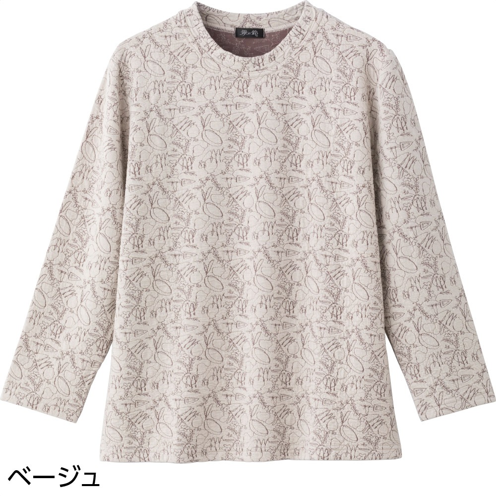 小花柄ジャカードＴシャツ