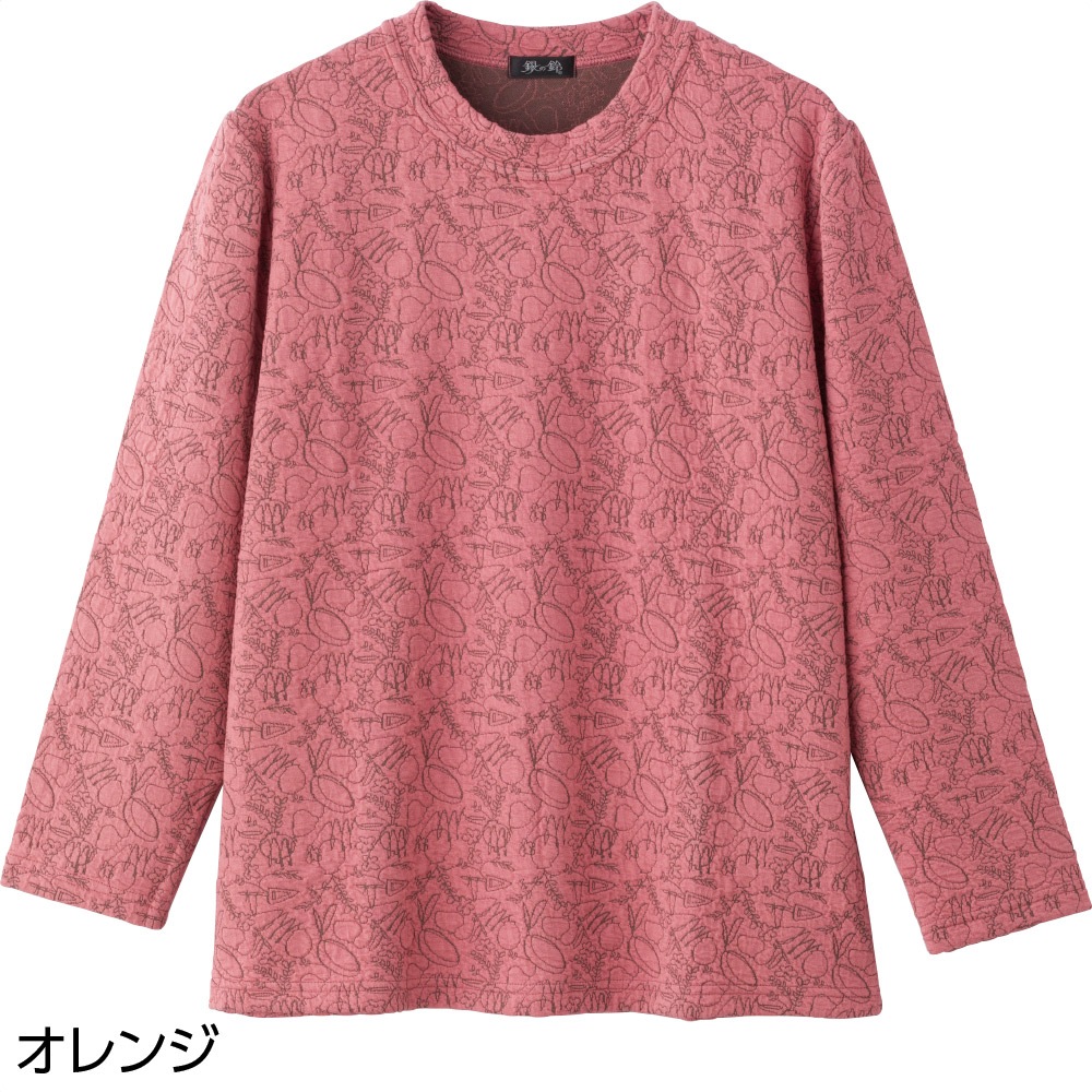 小花柄ジャカードＴシャツ