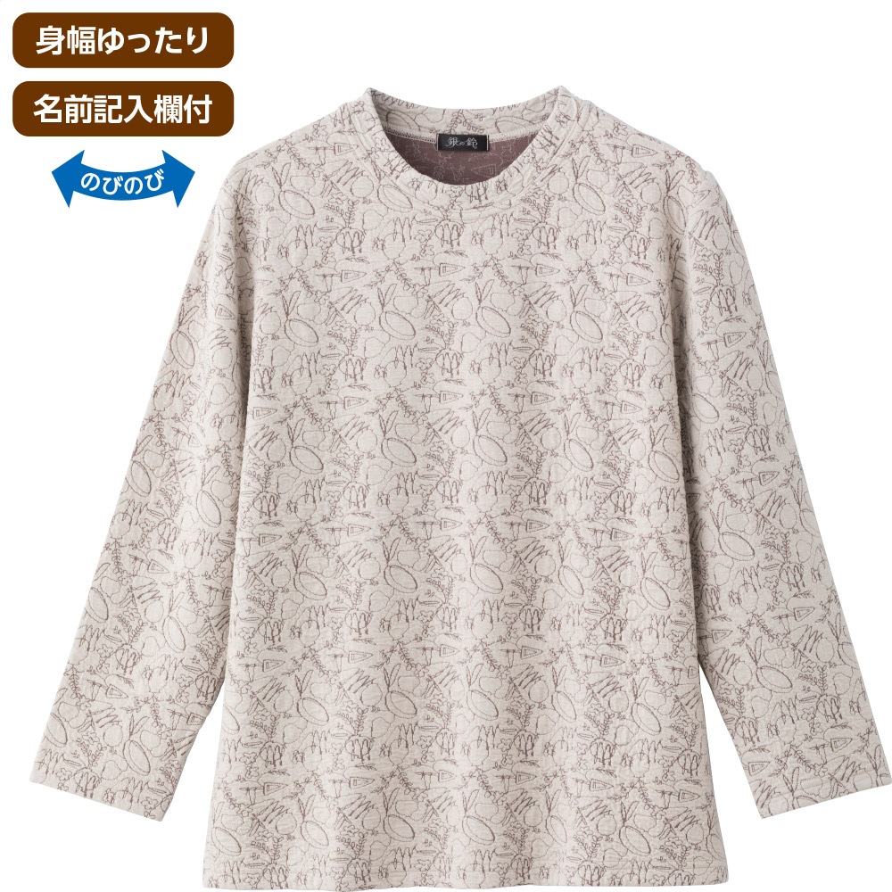 小花柄ジャカードＴシャツ