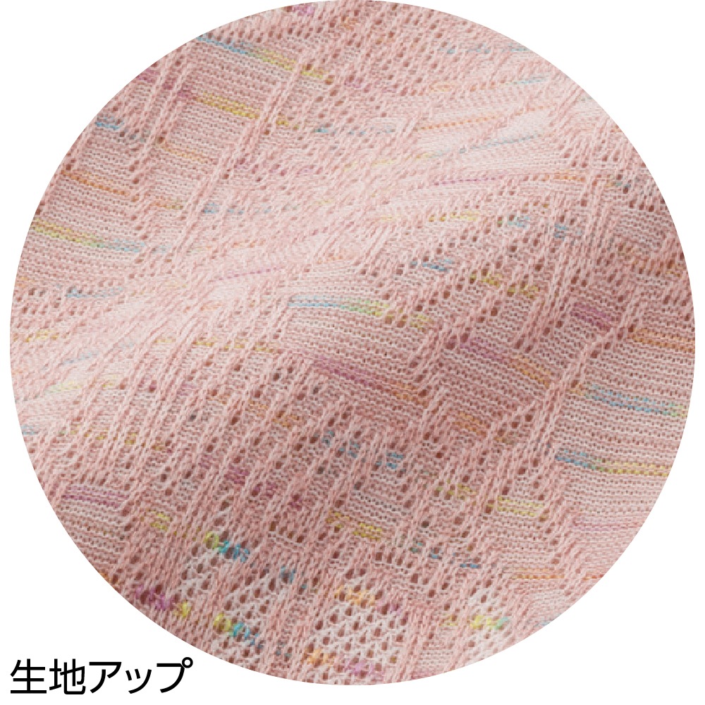 7分袖かすりジャカードＴシャツ