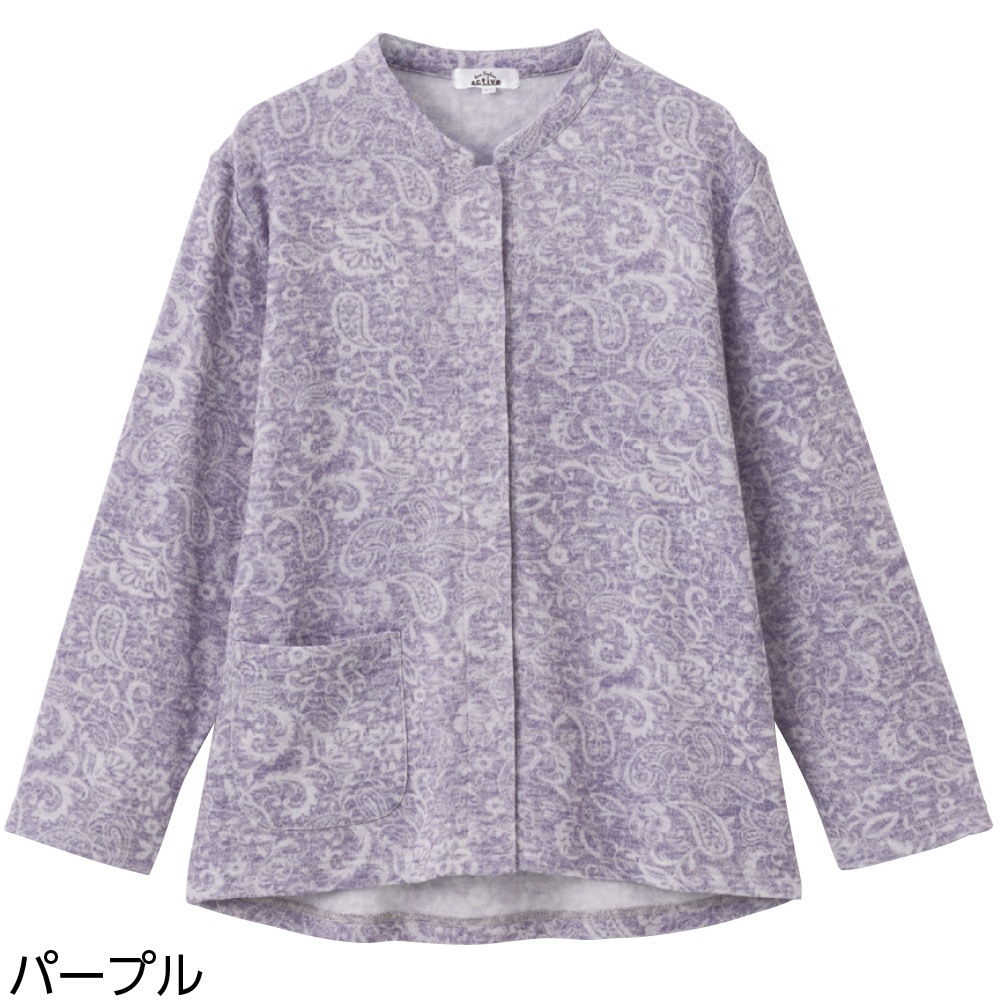 裏起毛ワンタッチテープ前開きＴシャツ