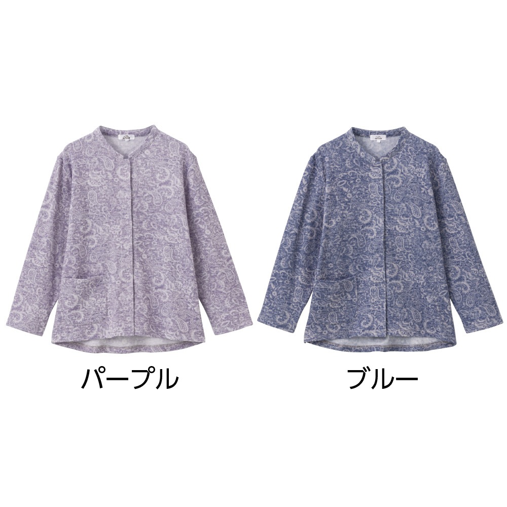 裏起毛ワンタッチテープ前開きＴシャツ