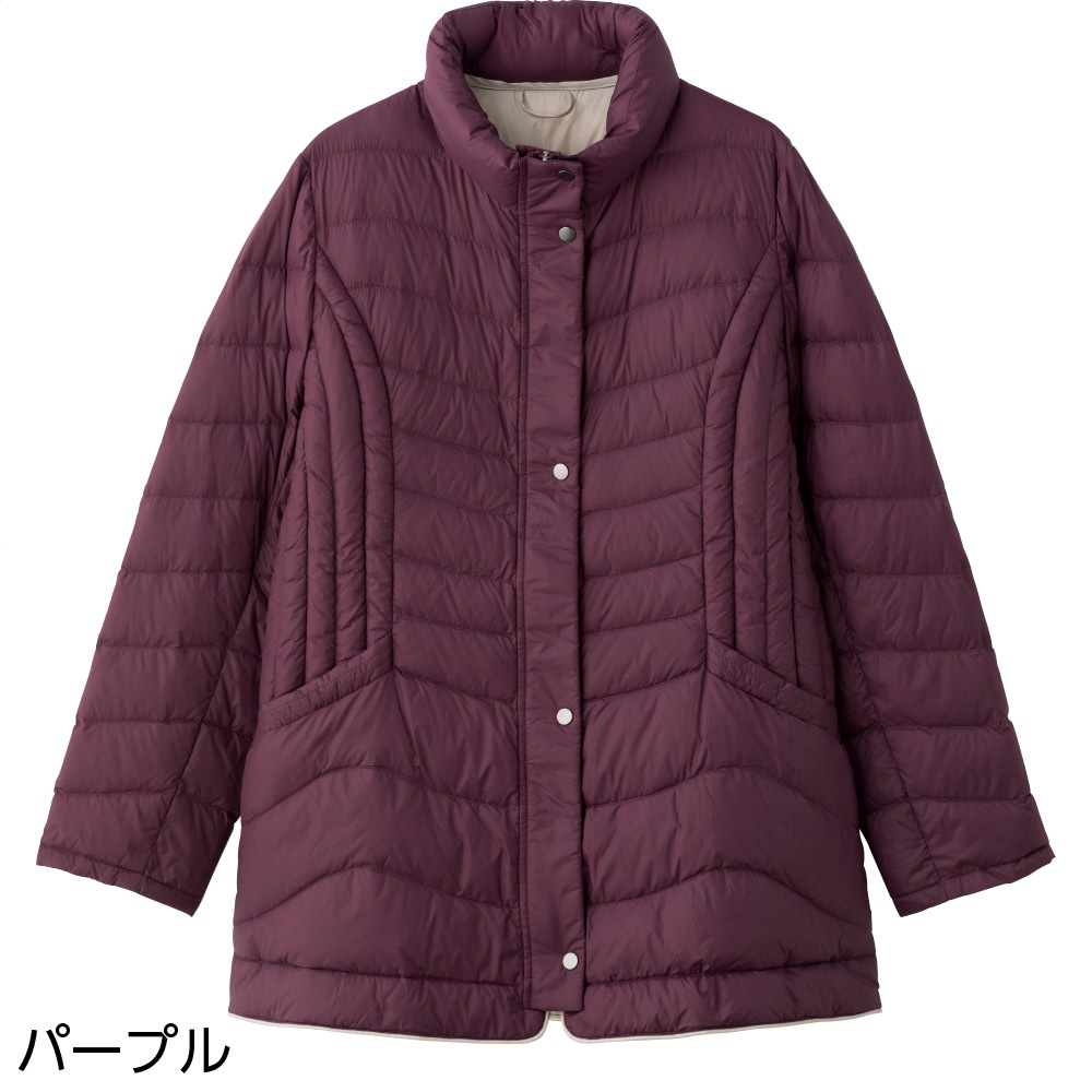 軽量配色ダウンコート