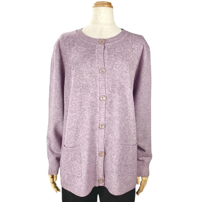 【Sサイズ】 もちもちニット刺繍カーディガン