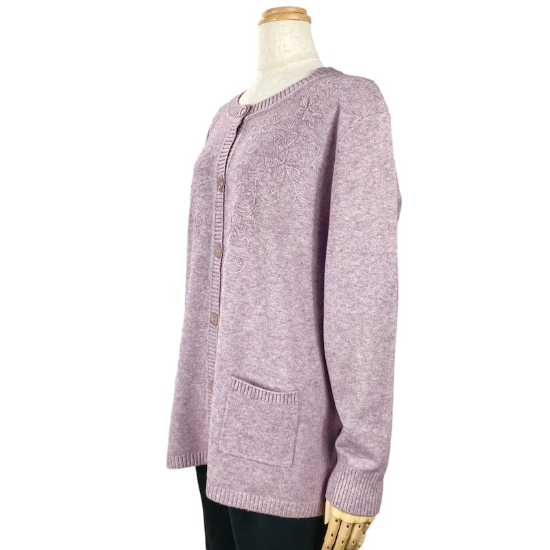 【Sサイズ】 もちもちニット刺繍カーディガン