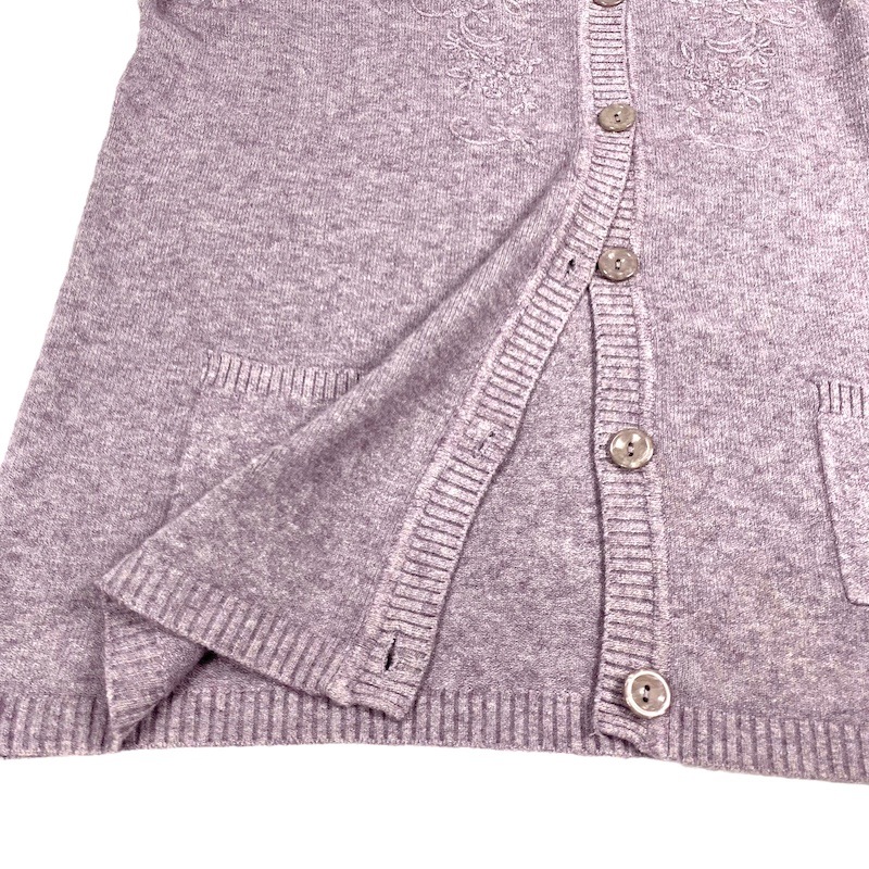 【Sサイズ】 もちもちニット刺繍カーディガン