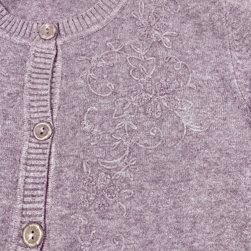 【Sサイズ】 もちもちニット刺繍カーディガン