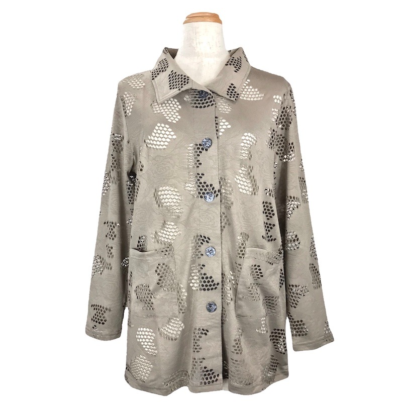 透かし柄カーディガン